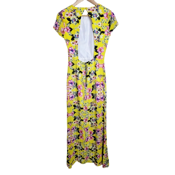 NBD X The XNAVEN Twins Into The Light Floral Yellow Canary Maxi Dress XS - Picture 4 of 7
